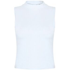 SF Womens/Ladies High-Neck Tank Top / White
